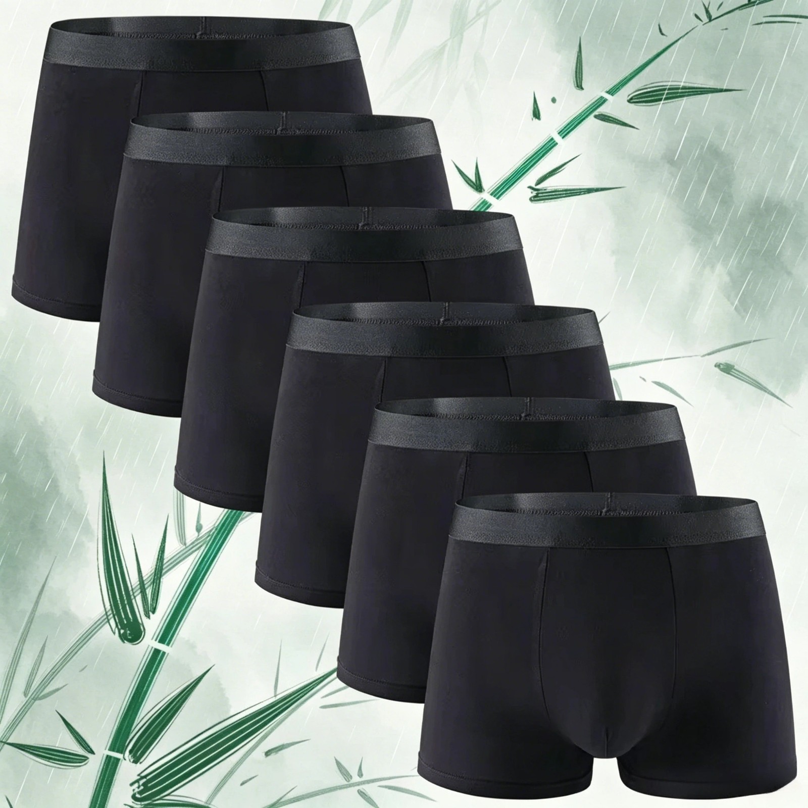 6pcs Men’s Bamboo Fiber Boxer Shorts – Soft Breathable Underwear Knickers