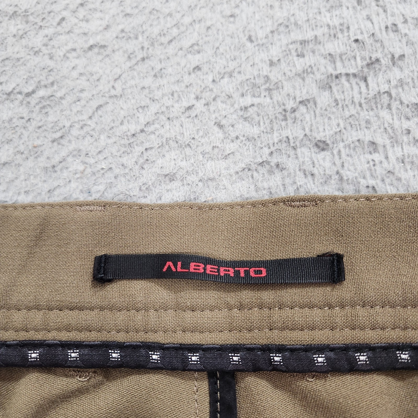 Alberto Pants Mens 30×32 (Fits 31×30) Brown Stone Chino Modern Fit Ceramica