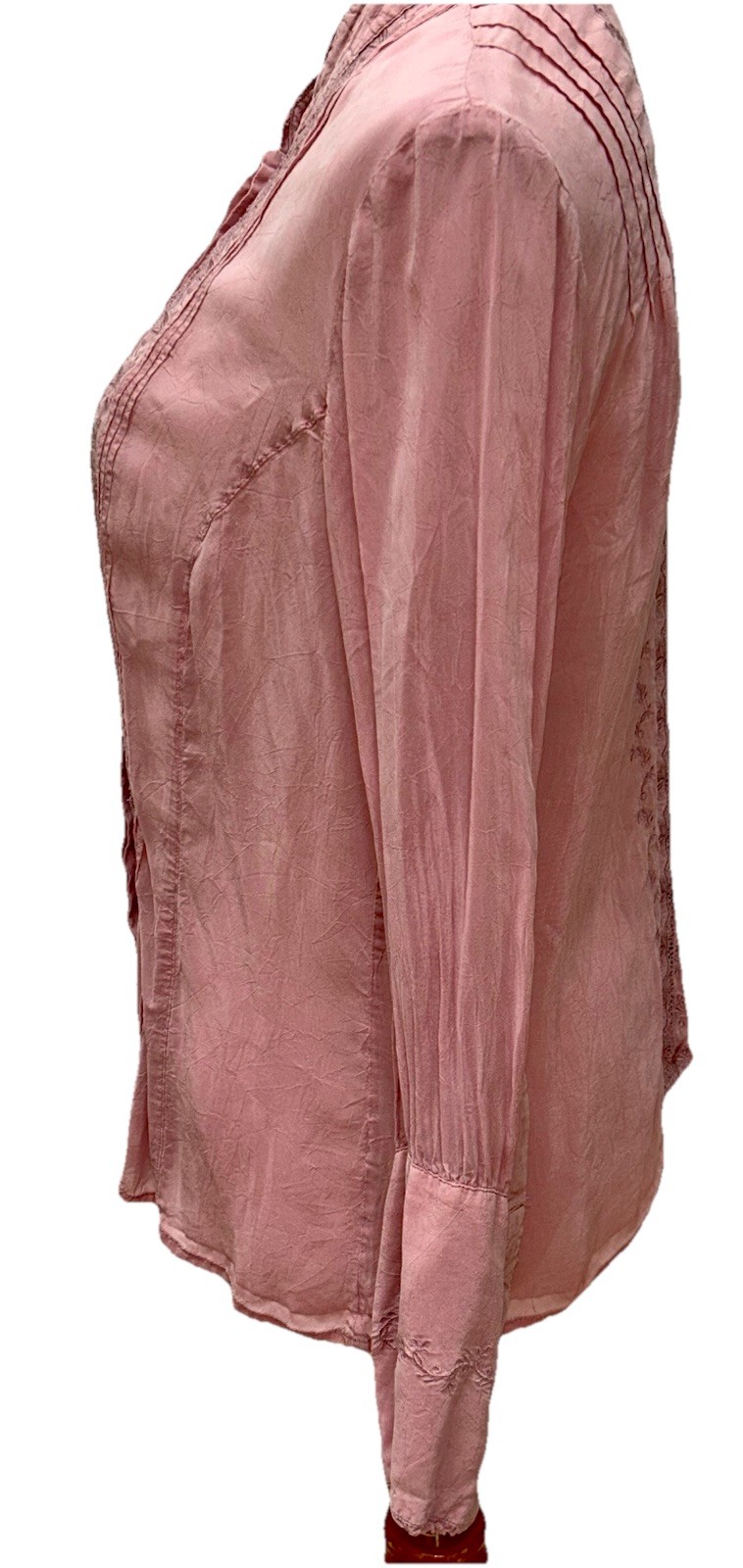 J Jill Victorian Style Boho Old Rose Lace Blouse. Sz Medium