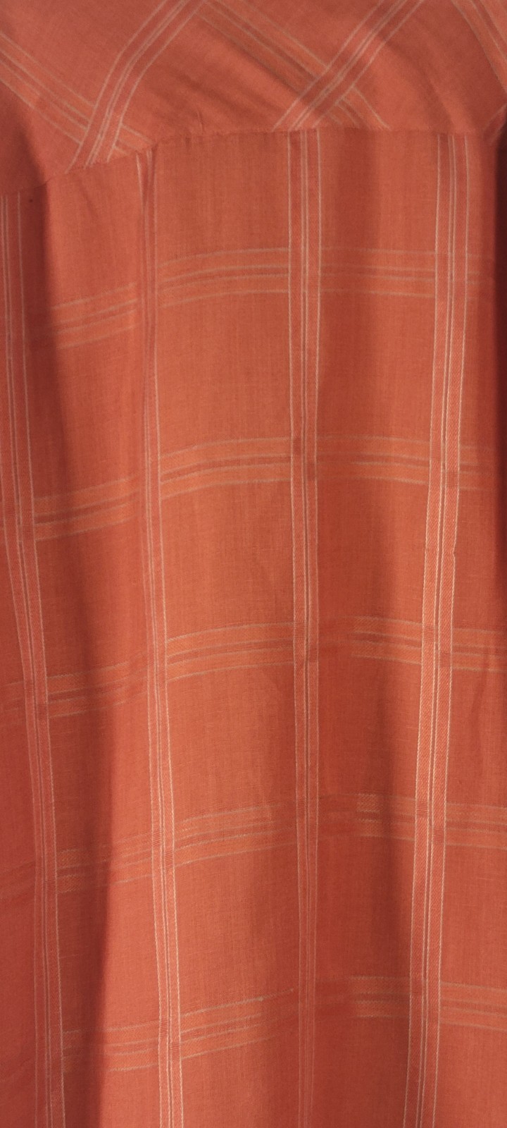 AXIS Men’s 3XB Linen Blend Button Front Camp Shirt Orange Plaid Short Sleeve Big