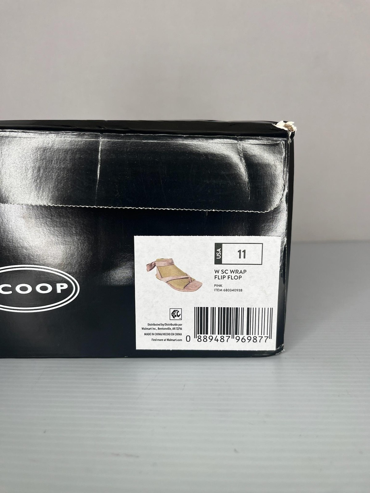 Scoop Sandals Womens Size 11 Pink Wrap Flip Flop Faux Suede Ankle Wrap NEW Box