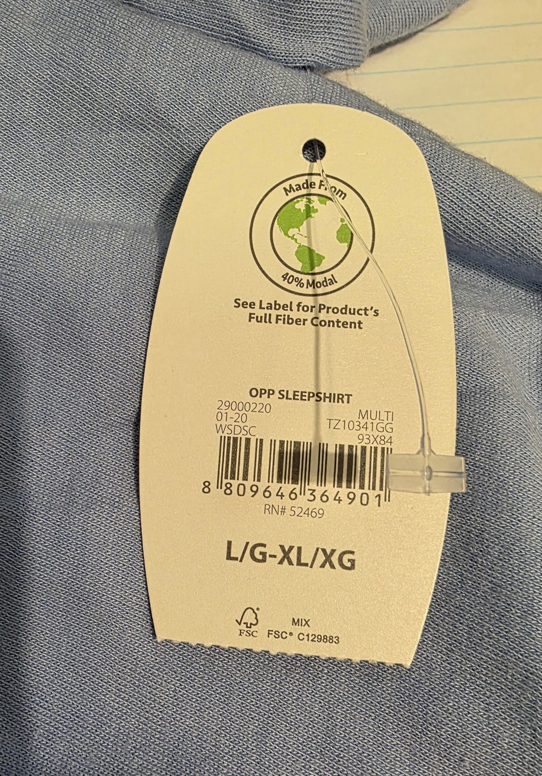 SECRET TREASURES PULLOVER NIGHTSHIRT SZ LG XL LENGTH 35″ BLUE SOME BUNNY BOX17