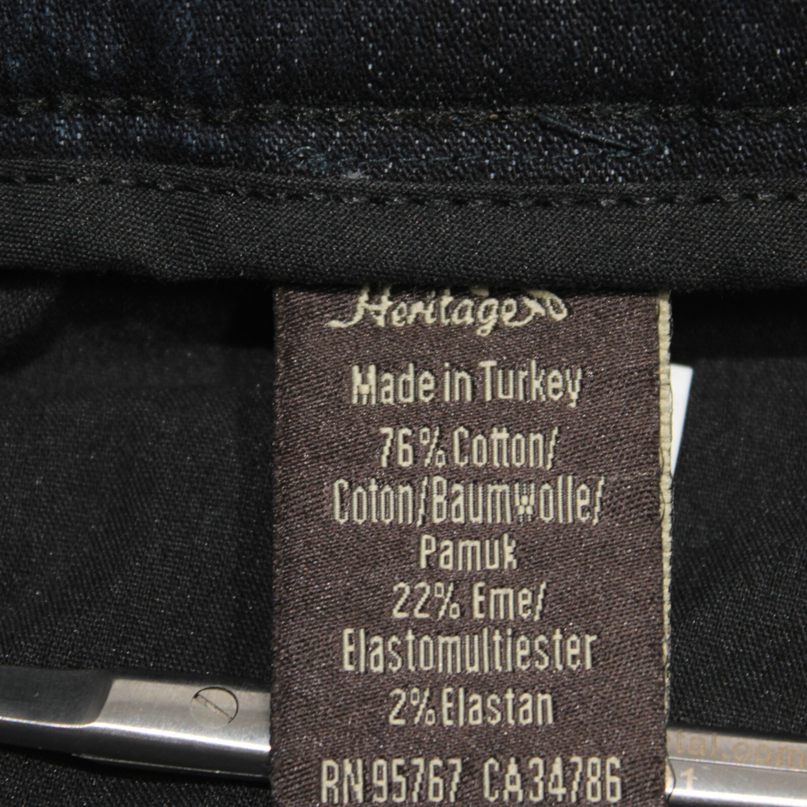 34 Heritage Cotton Blend Charisma Five Pocket Jeans Size 48 x 34 Blue Denim