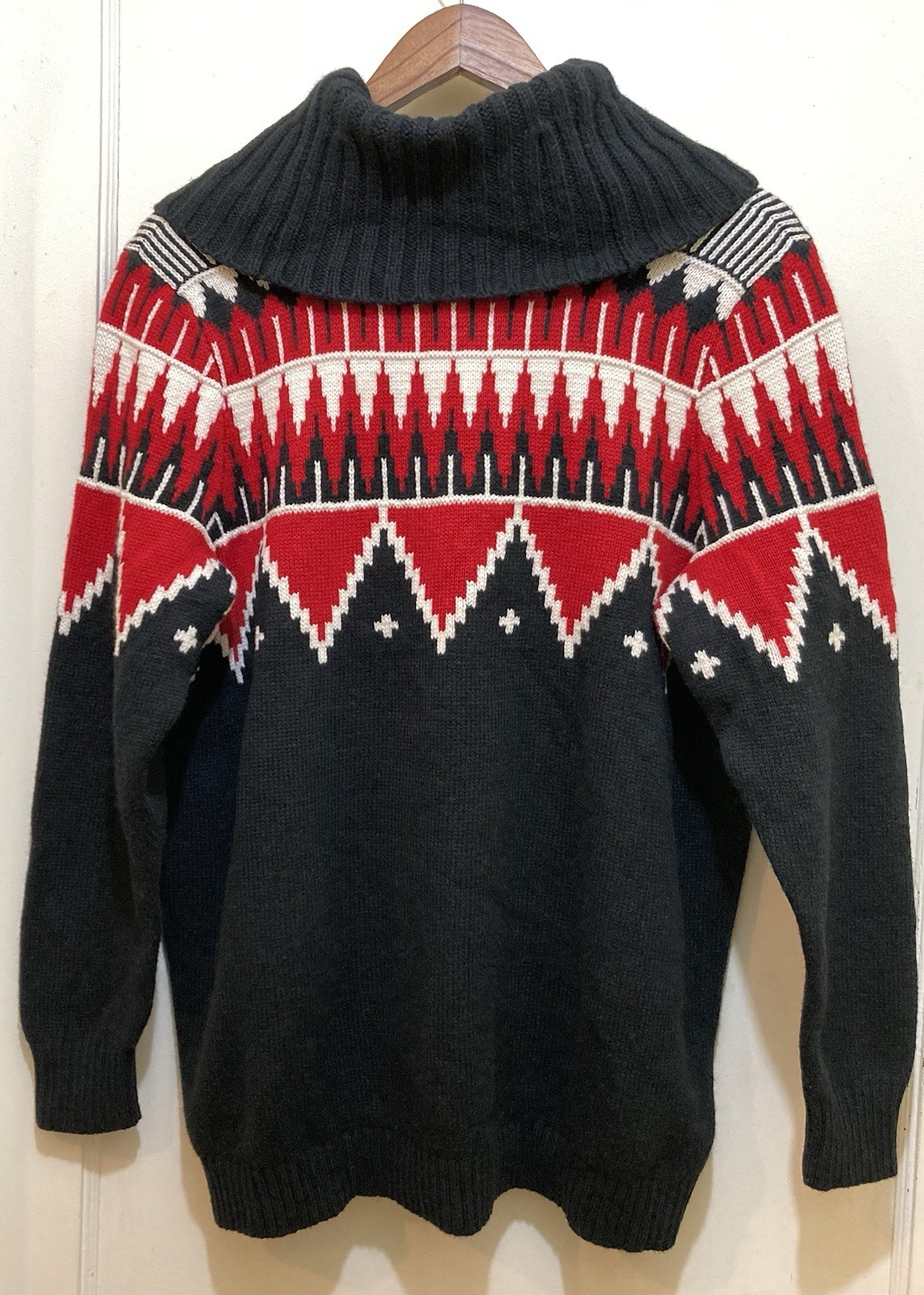 Ralph Lauren Women Cowl Neck Sweater 1X Nordic Fair Isle Wool Blend Southwestern