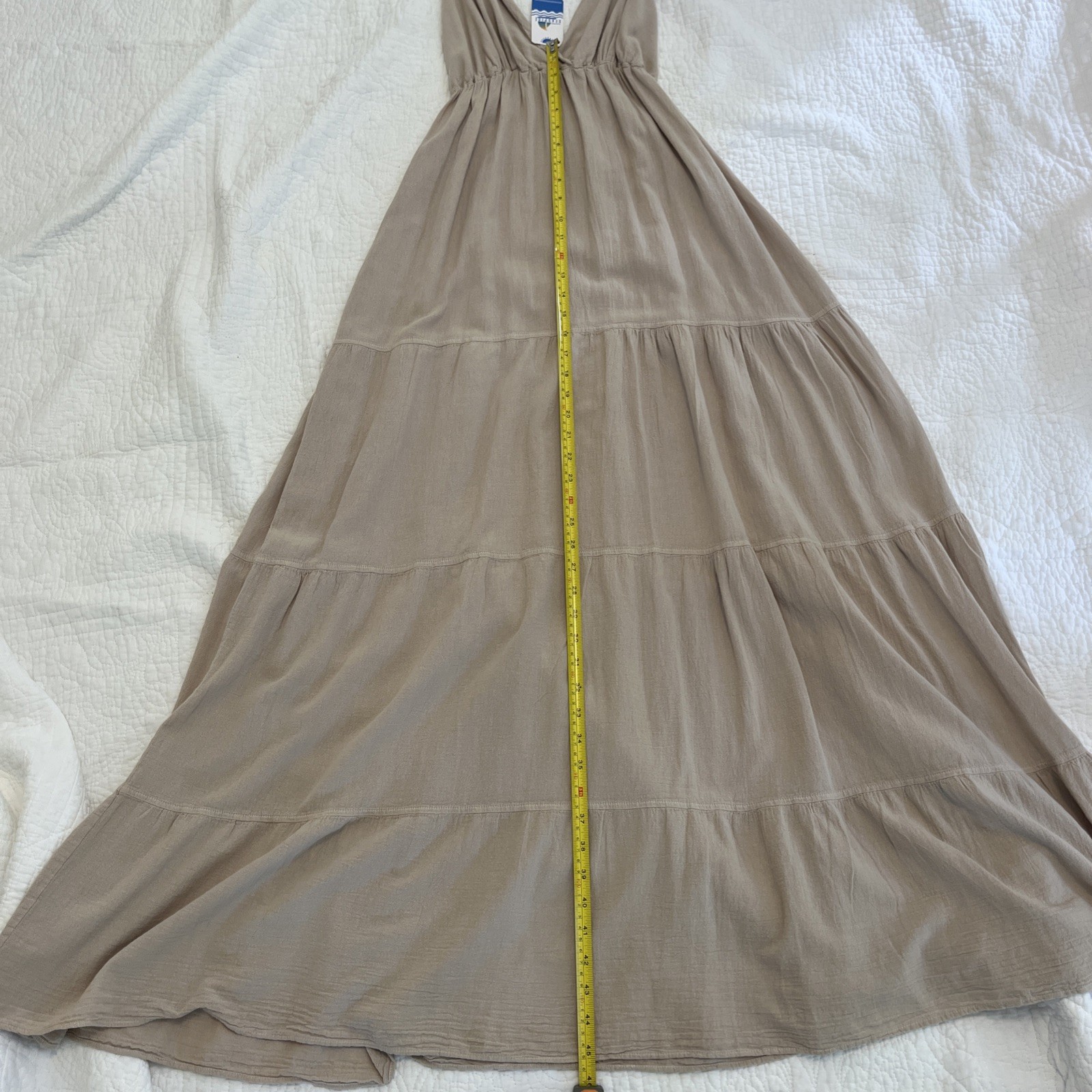 SEASPICE Resortwear Samantha Maxi Dress Baby Beige 100% Peruvian Cotton XL Boho