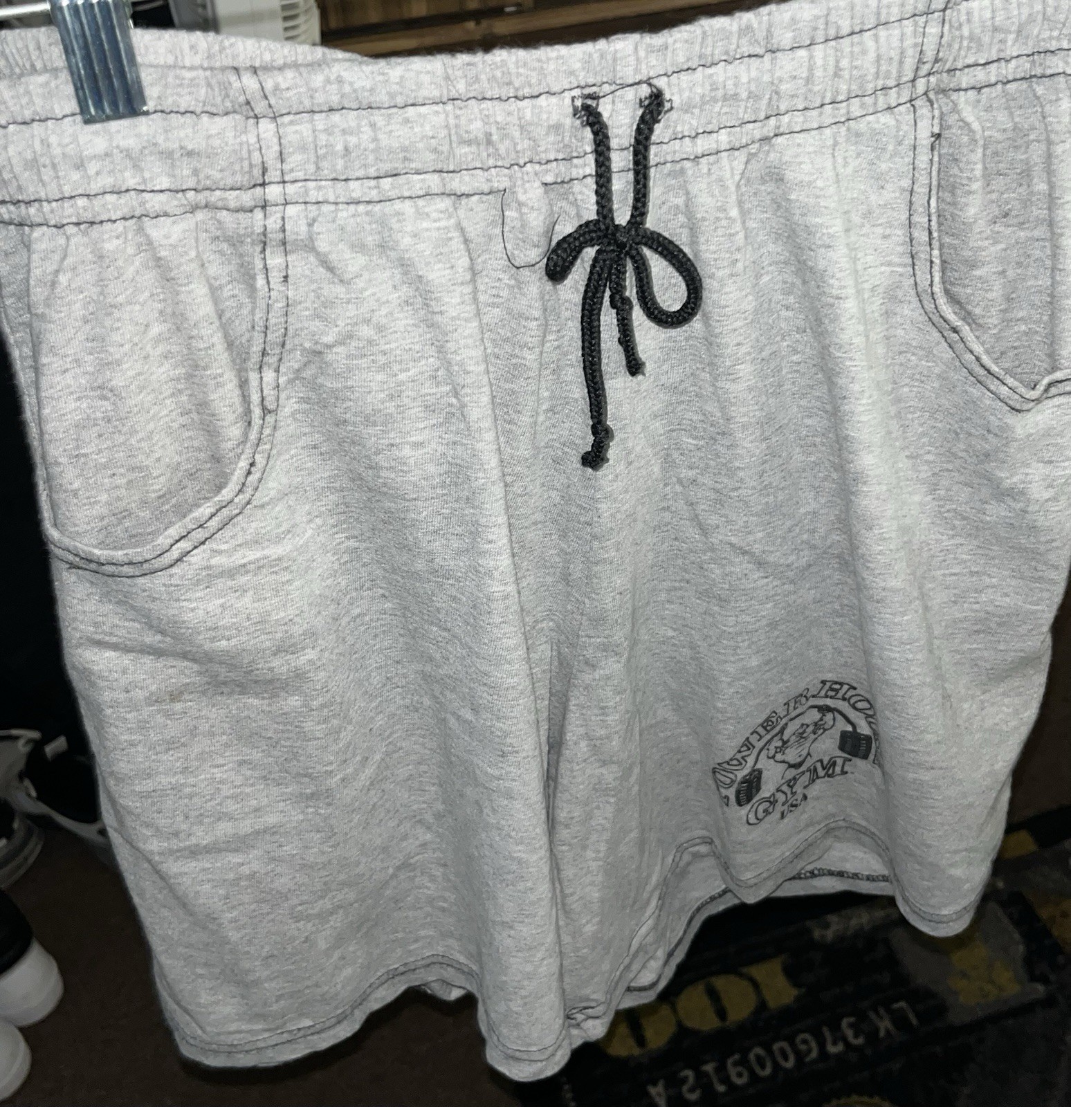 Powerhouse Gym Vintage Gray Collectible Gym Shorts Made In USA Men’s Large