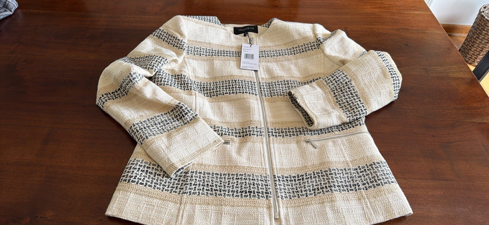 New LAFAYETTE 148 New York Multicolor Striped Professional Blazer Jacket Size M