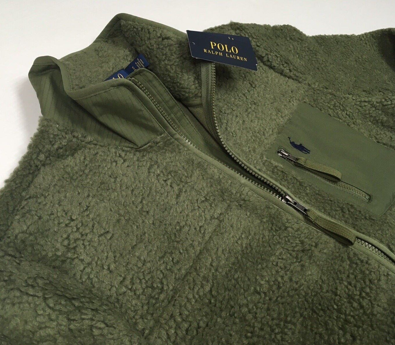 Polo Ralph Lauren Military US Army Base Camp Training Sherpa Fur Fleece Jacket