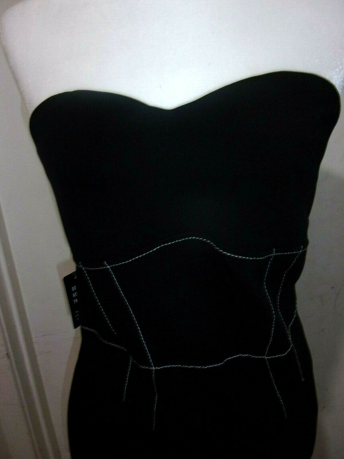 EXPRESS BLACK CONTRAST STITCH STRAPLESS SHEATH DRESS sizes XXS,XS,S,M,L,XL (B145