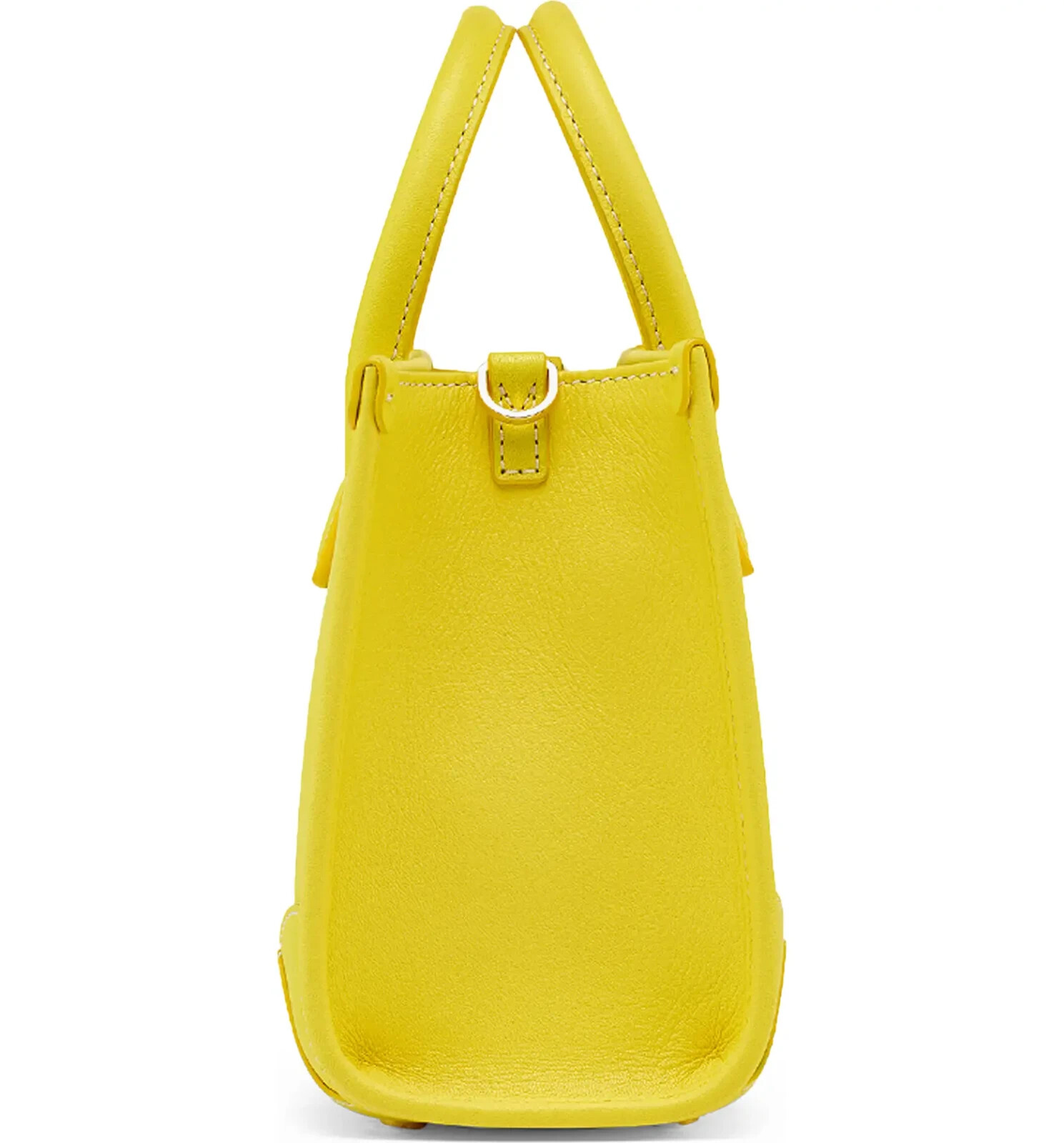 MCM X1602 Womens Vibrant Yellow Mini Leather Tote 8×3.5×6.25 in