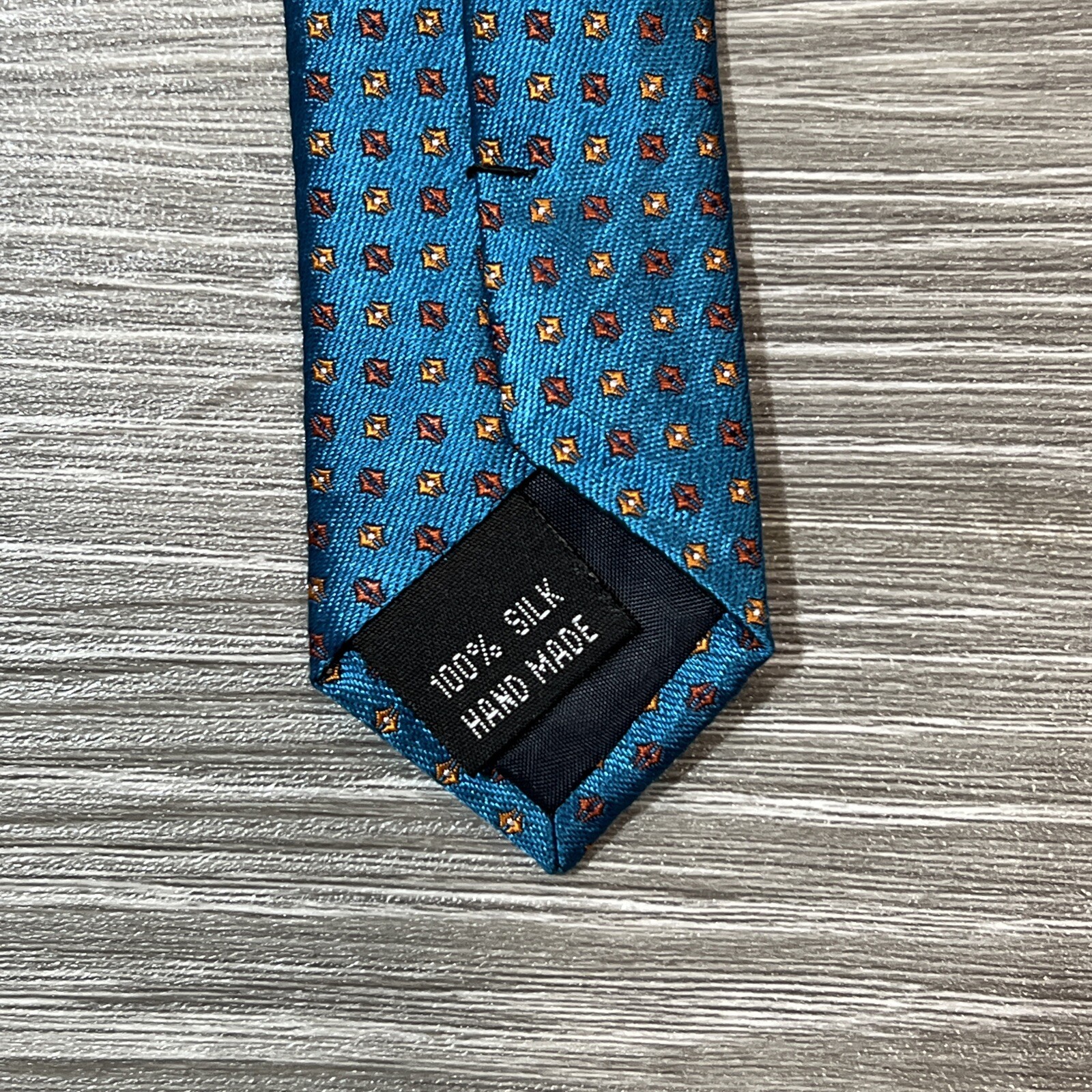 Tom James Corporate Image Tie Mens Hand Made Modern 3” Teal Blue Silk Necktie