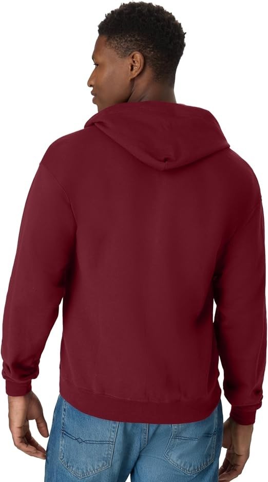 Hanes Men’s Ecosmart Fleece Full‑Zip Hoodie, Soft Zip‑Up Sweatshirt with Hood