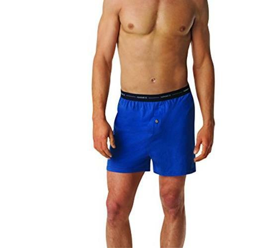 Hanes Men’s 5-Pack Exposed Waistband Knit Boxers Assorted Sizes , Colors