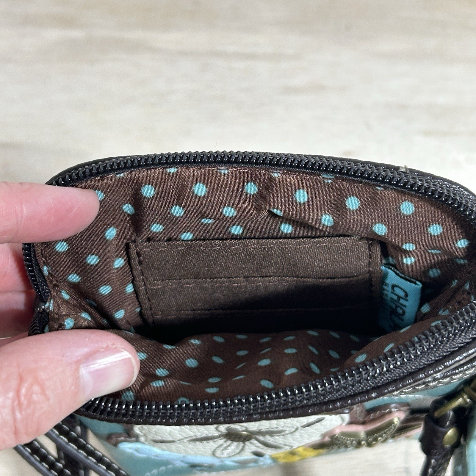 New Chala Cell Phone Crossbody Bag Purse Pouch Ocean Sand Dollar / Teal Vegan