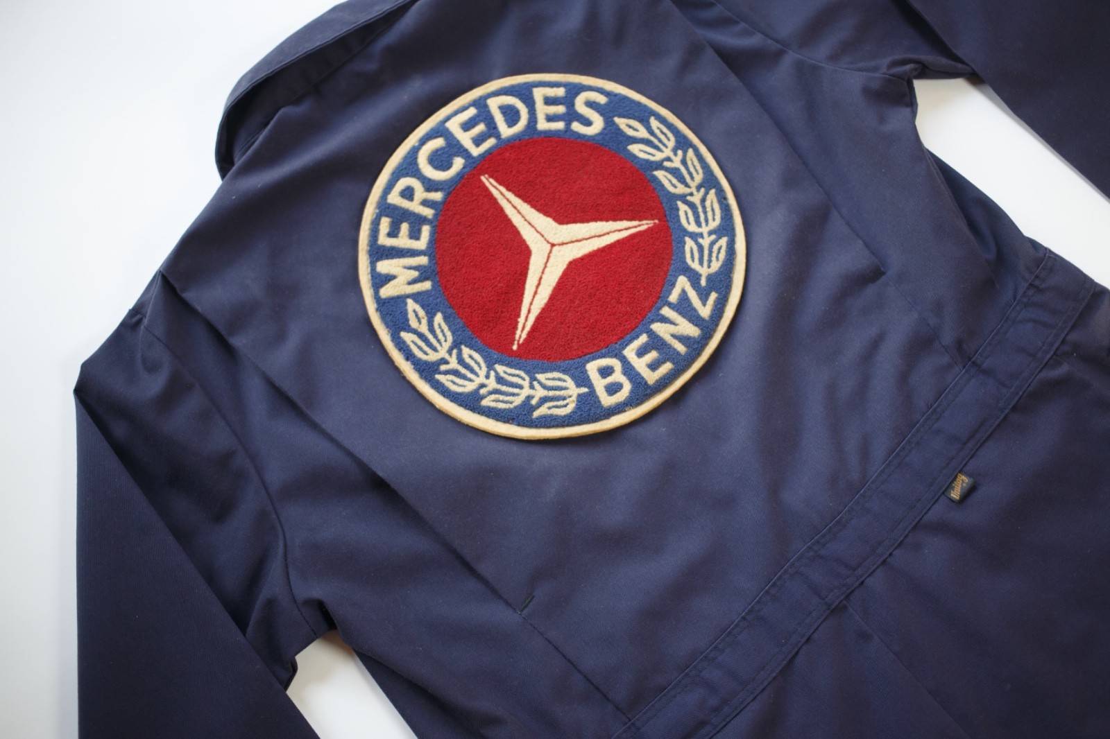 Vintage Mercedes Benz Mechanics coat Unitog Union Made in USA chainstitch jacket
