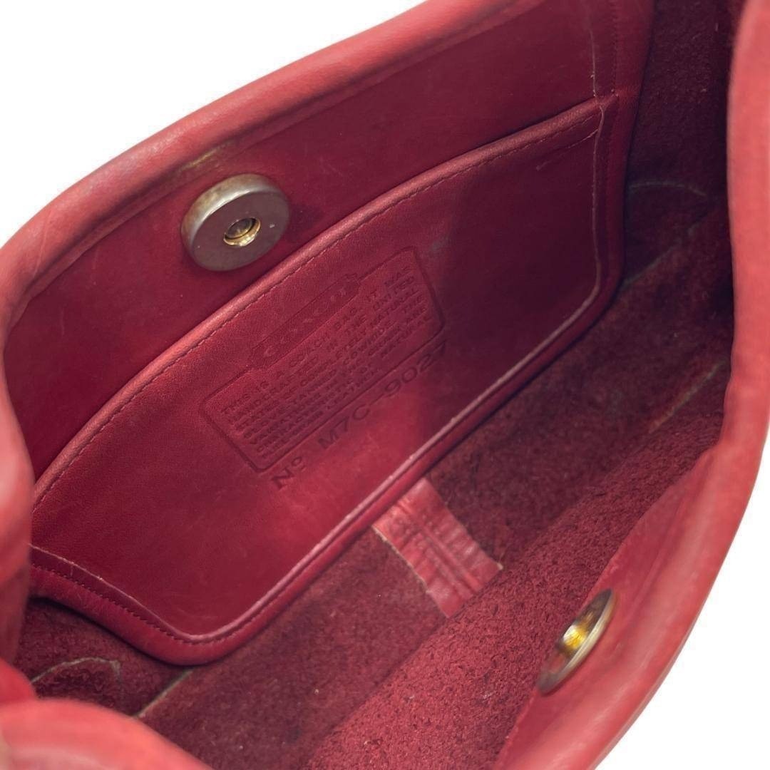 COACH Ergo Handbag 9027 Leather Shoulder Bag Red Vintage Japan