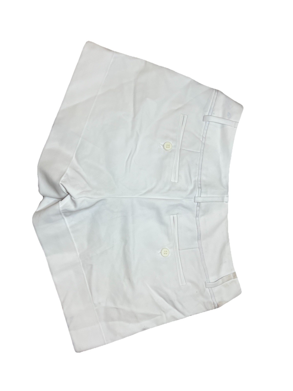 New York & Co. Womens White Cotton Chino Shorts Size 0 Stretch Mid Rise Casual