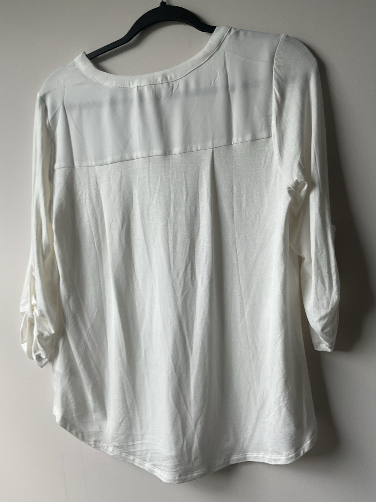 NWT Pleione Off White Wear To Work Blouse Sheer Sz S