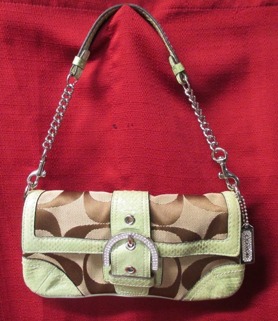 Coach Y2K Exotic Snakeskin Evening Party Clutch Buckle Bling Bag 5160 RARE!