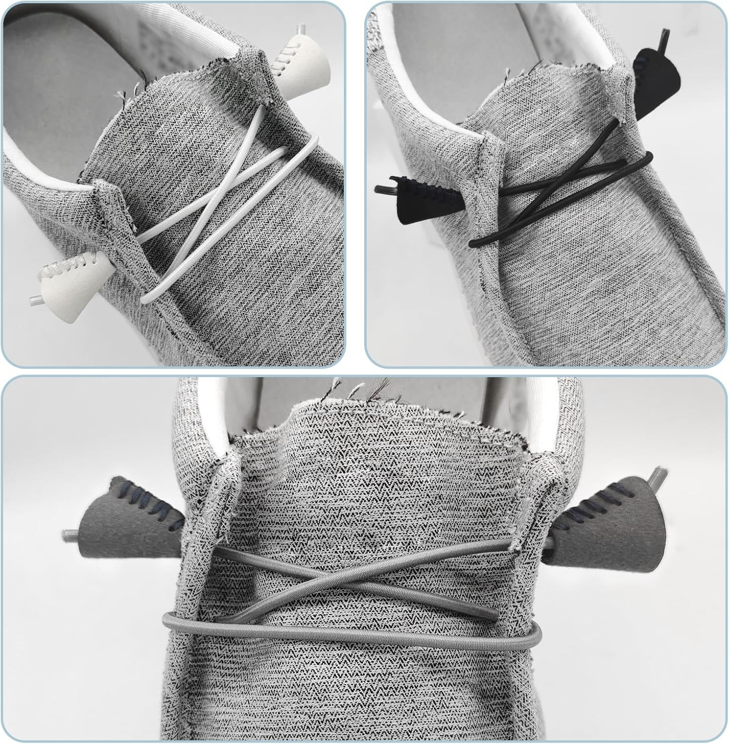 2Pairs Elastic Shoelaces for Hey Dude Shoe, No Tie Bungee Stretchy Shoe Laces
