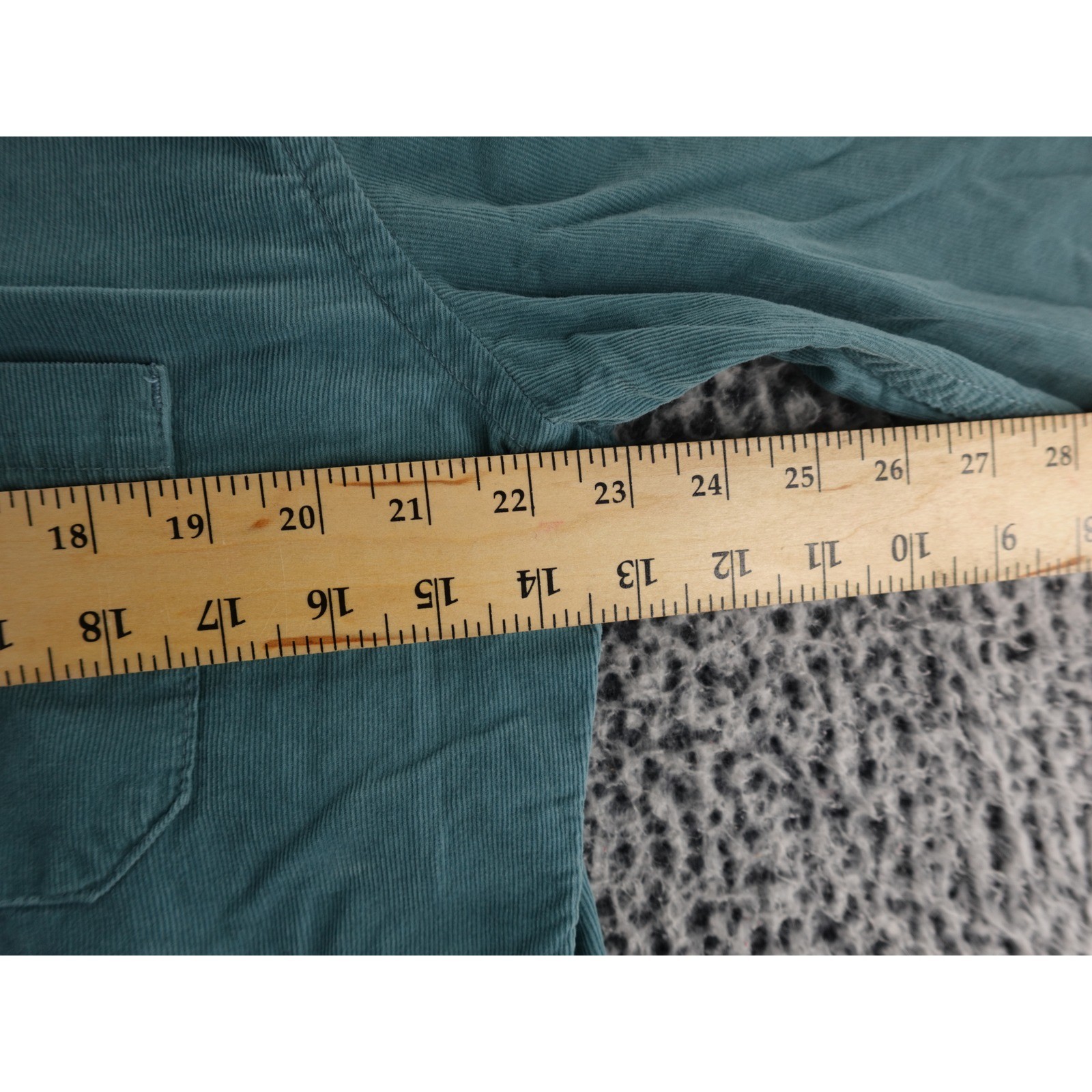 FTC Original Garments Corduroy Zip Up Shirt Jacket Teal Mens Medium