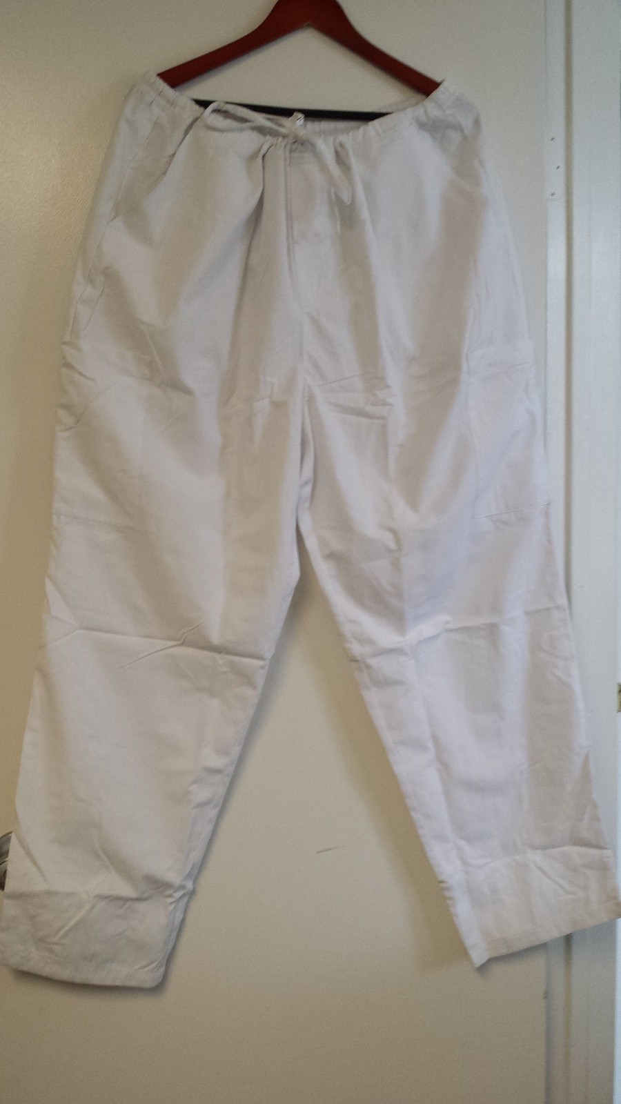 Unisex Medical Scrub Pant Straight Leg Drawstring WHITE Size 3X 3XL 3X-L