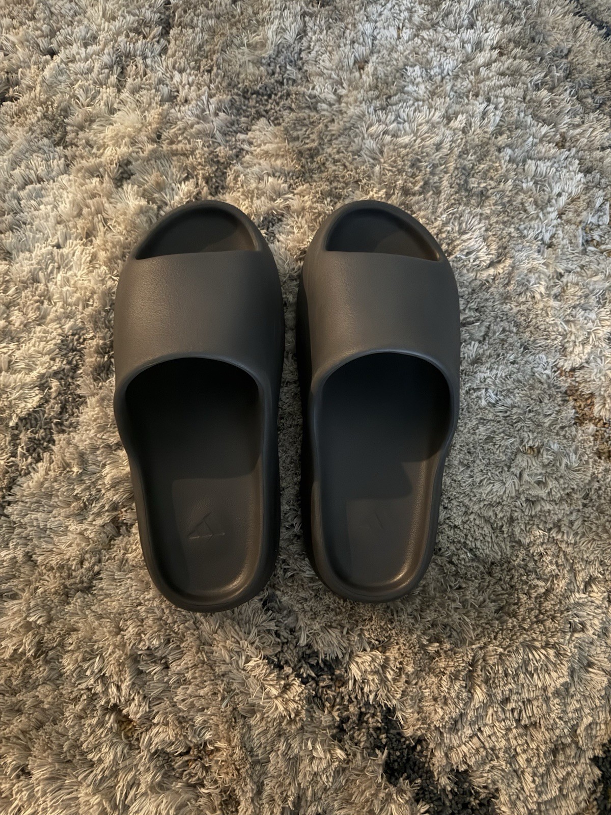 Yeezy Men’s Black Slide Sandals Rubber Slip-On Open Toe Solid US 12