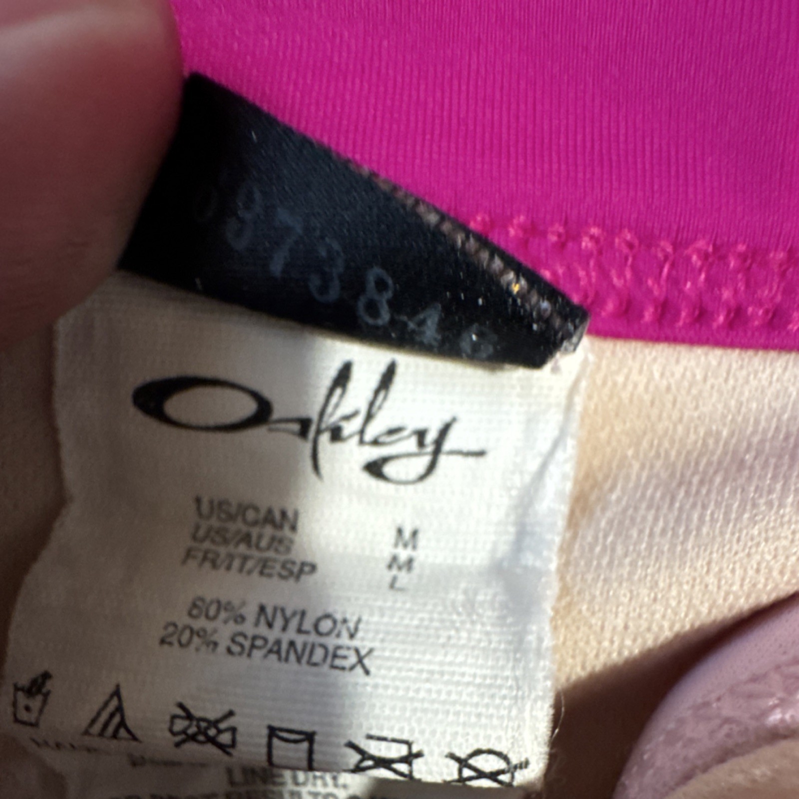 Oakley Women’s Bikini Bottom Solid Pink Purple Side Tie Stretch Lined M