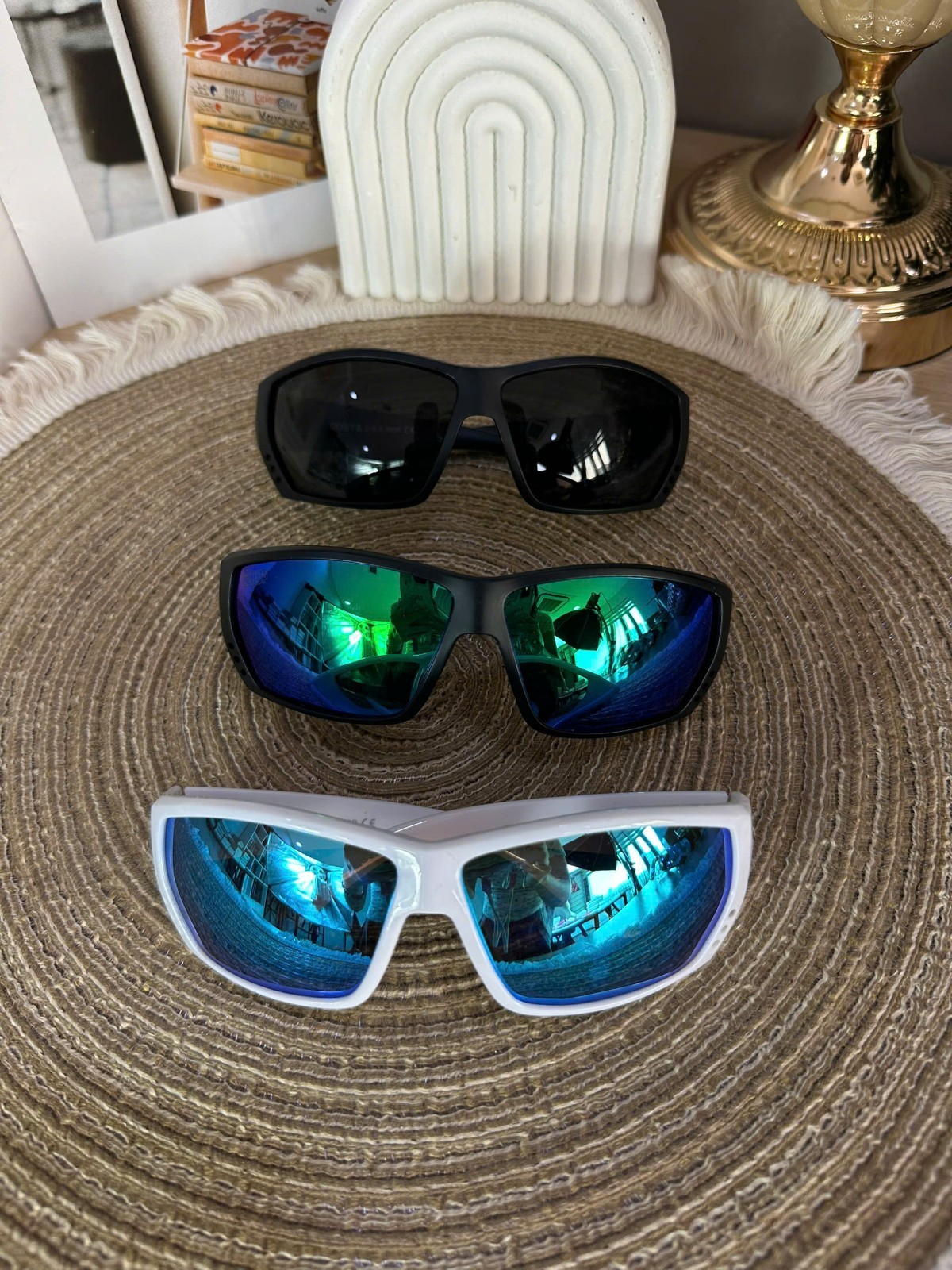 COSTA Del Mar Tuna Alley Sunglasses – Polarized 580P Lenses – Black / Blue NEW