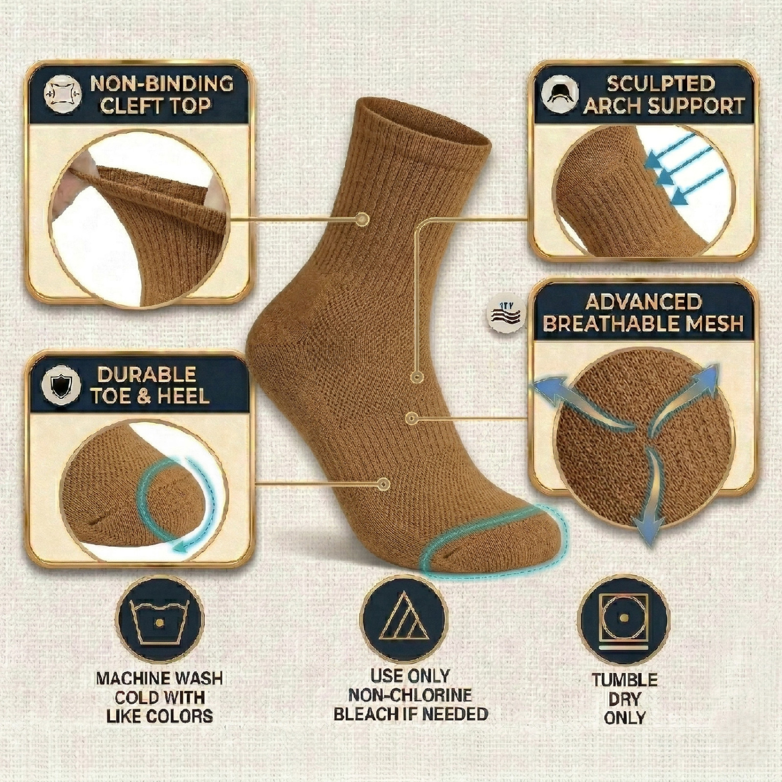 9 Pairs Diabetic Socks Quarter Ankle Mens Circulatory Health Cotton 9-11 10-13