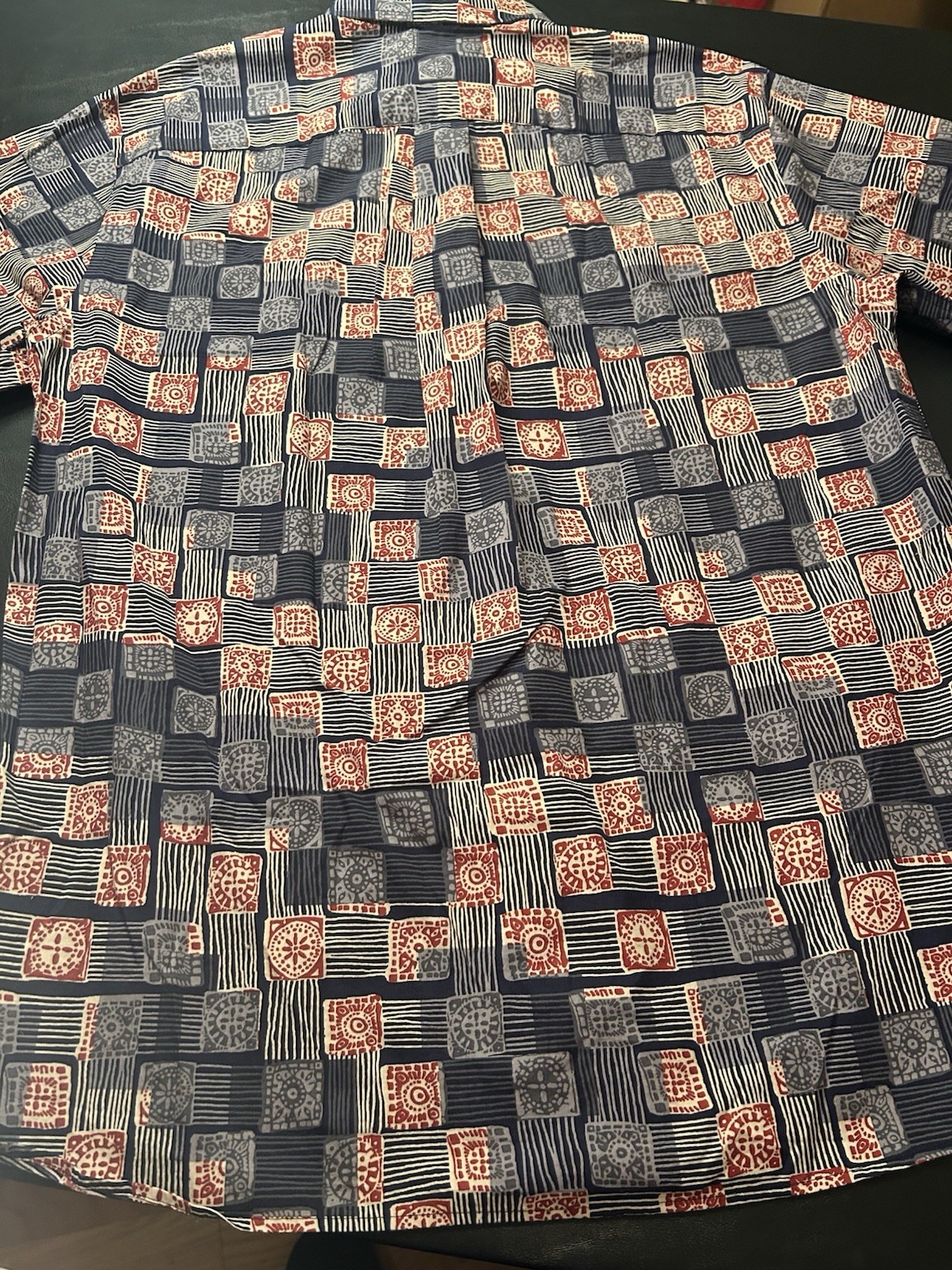 Daniel Cremieux Signature Collection Men’s Blue Geometric Short Sleeve Button-Up