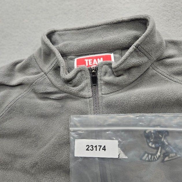 Team 365 Men’s Size XL Gray Full Zip Fleece Jacket Hockey Embroidered
