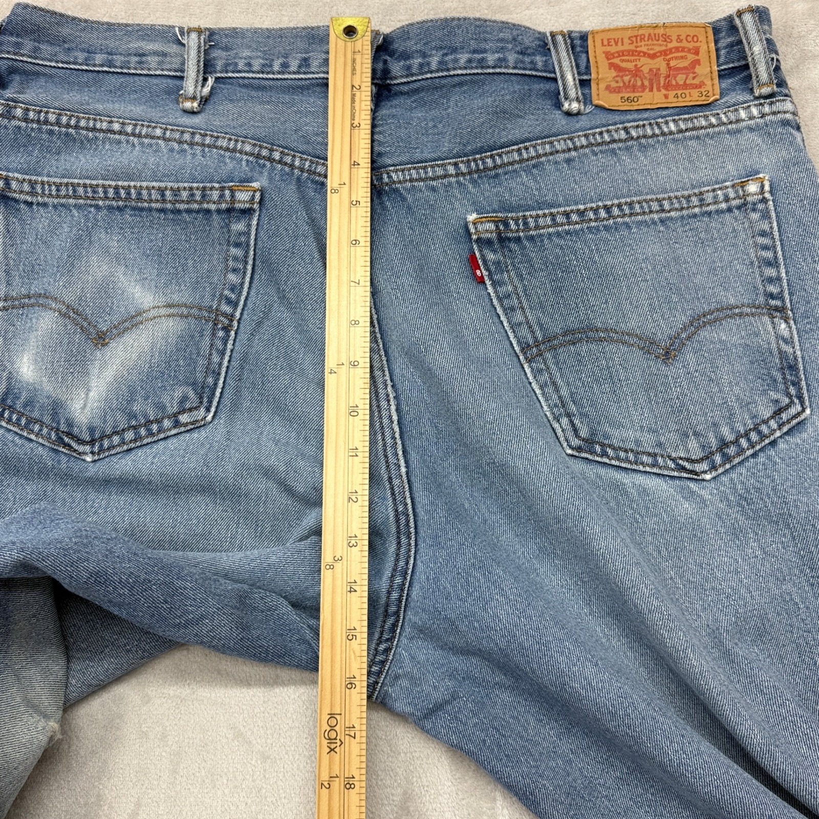 Levis 560 Comfort Fit Jeans Mens 40×32 Blue Loose Baggy Tapered Denim Streetwear
