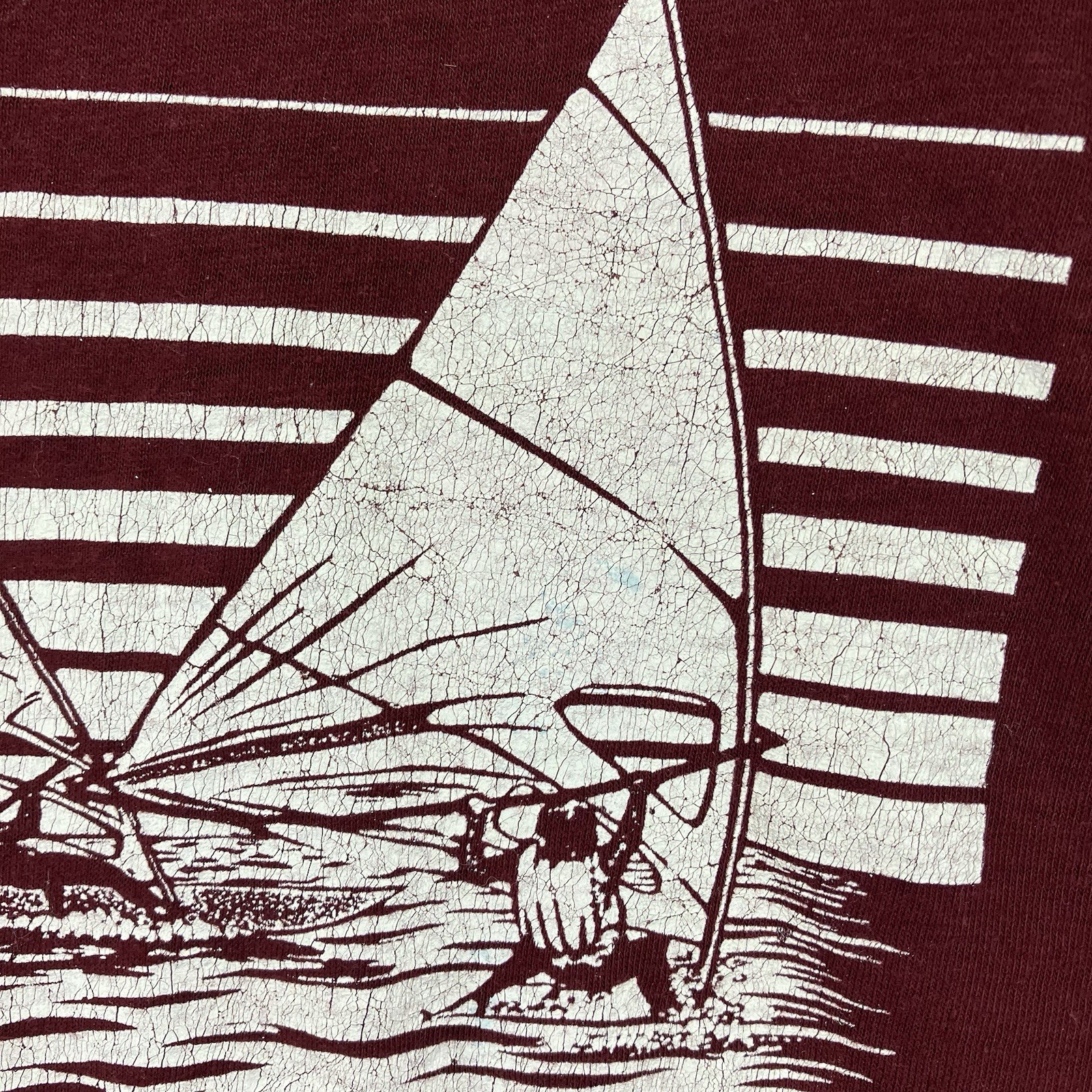 Vintage 1970s San Diego Beach California T Shirt XL Sailboats Sailing Very Thin