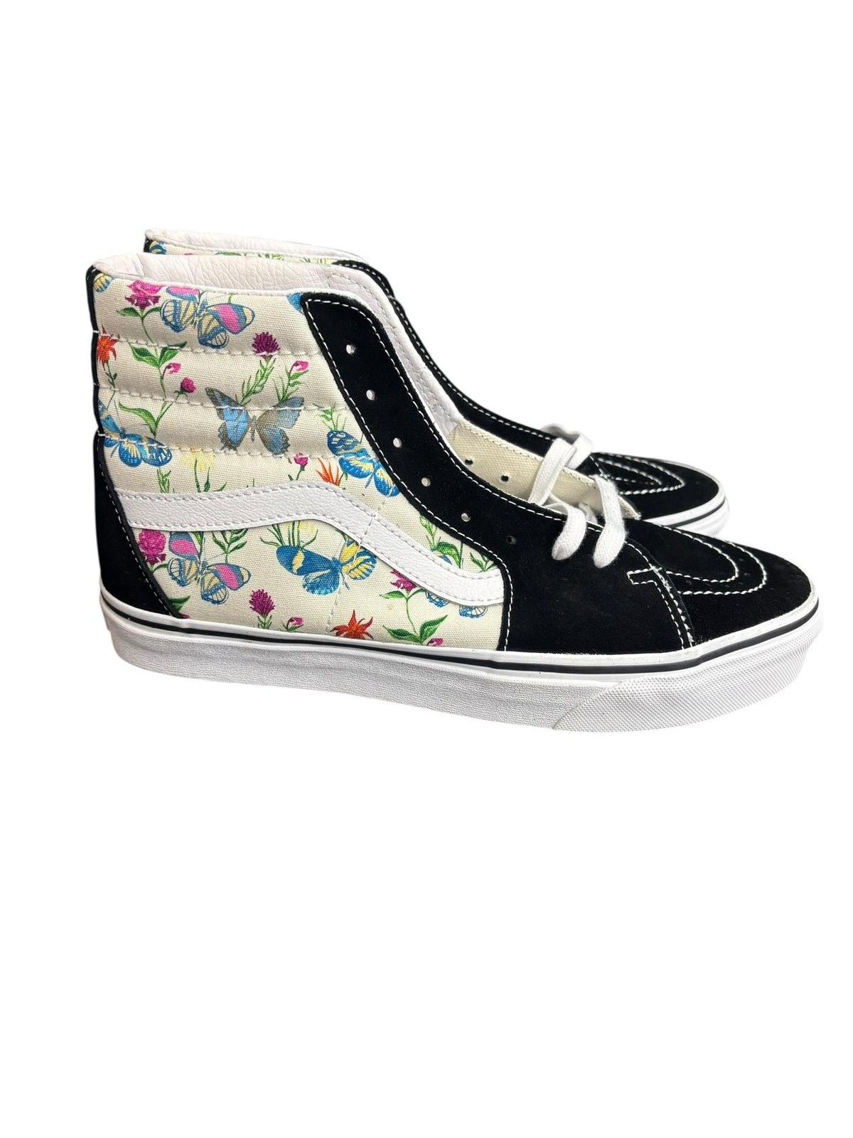 Vans SK8-Hi Top Unisex Butterfly Floral Fashion Sneaker Size Men 8 Women 9.5