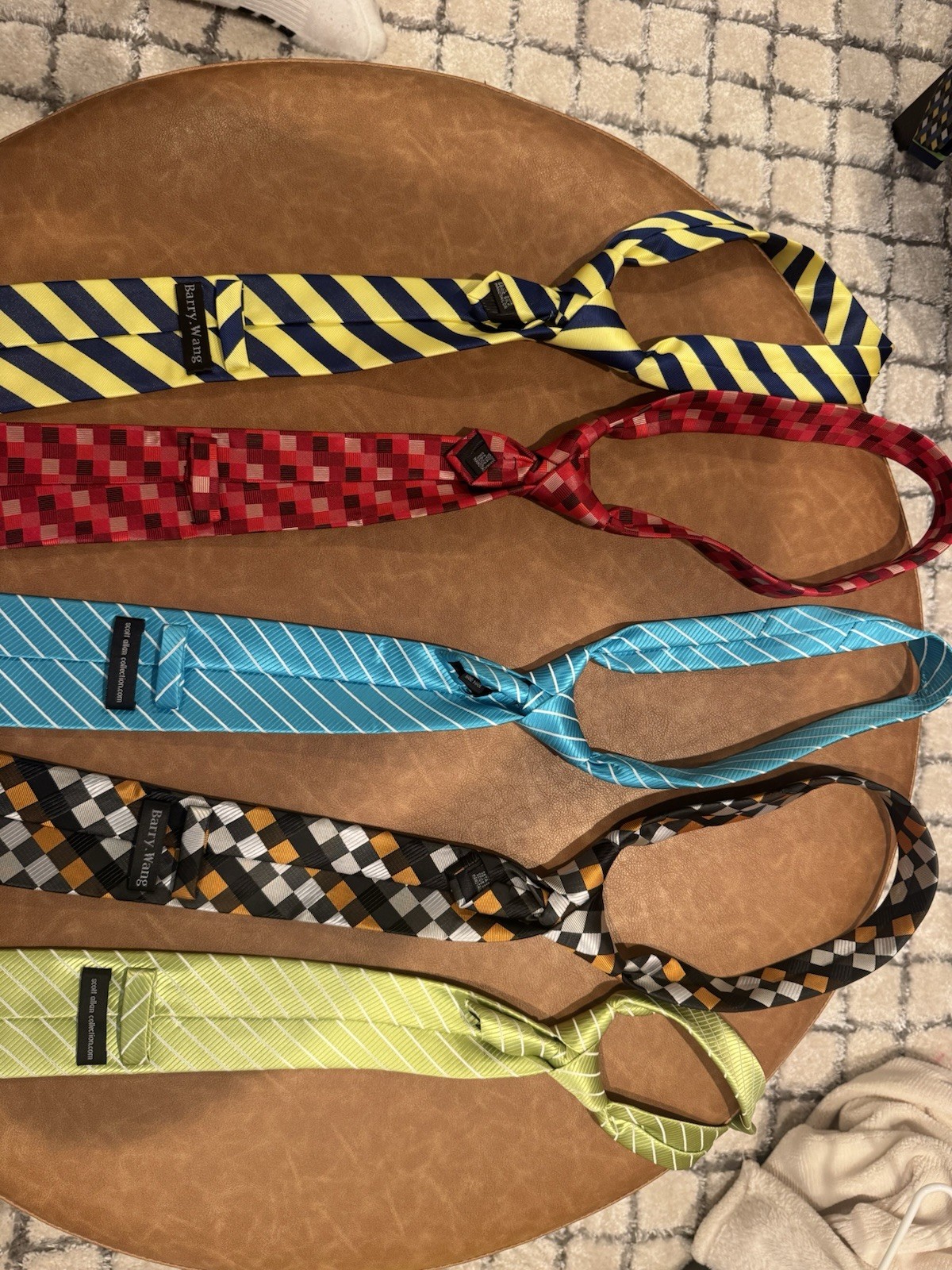 Men’s Tie Lot of 5 Multicolor Striped/Check