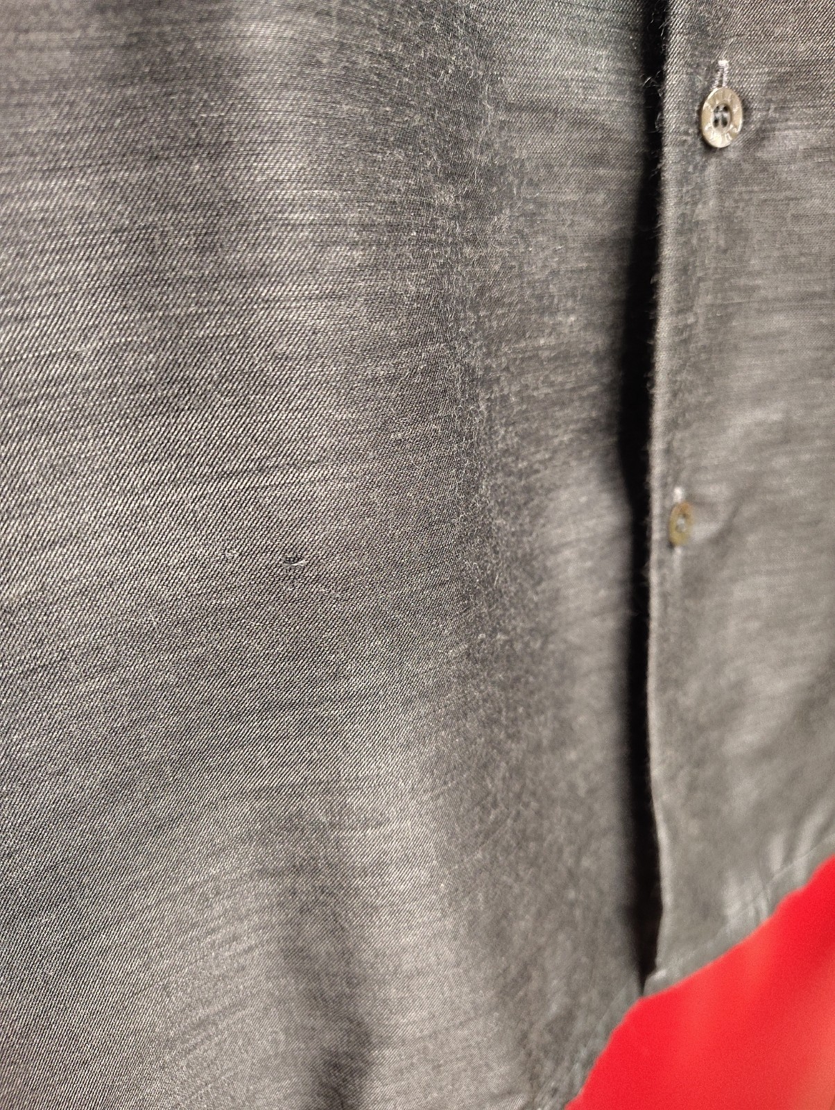 Rare Sulka Shirt Mens L Flawed, Silver Titanium, Silk/Cashmere