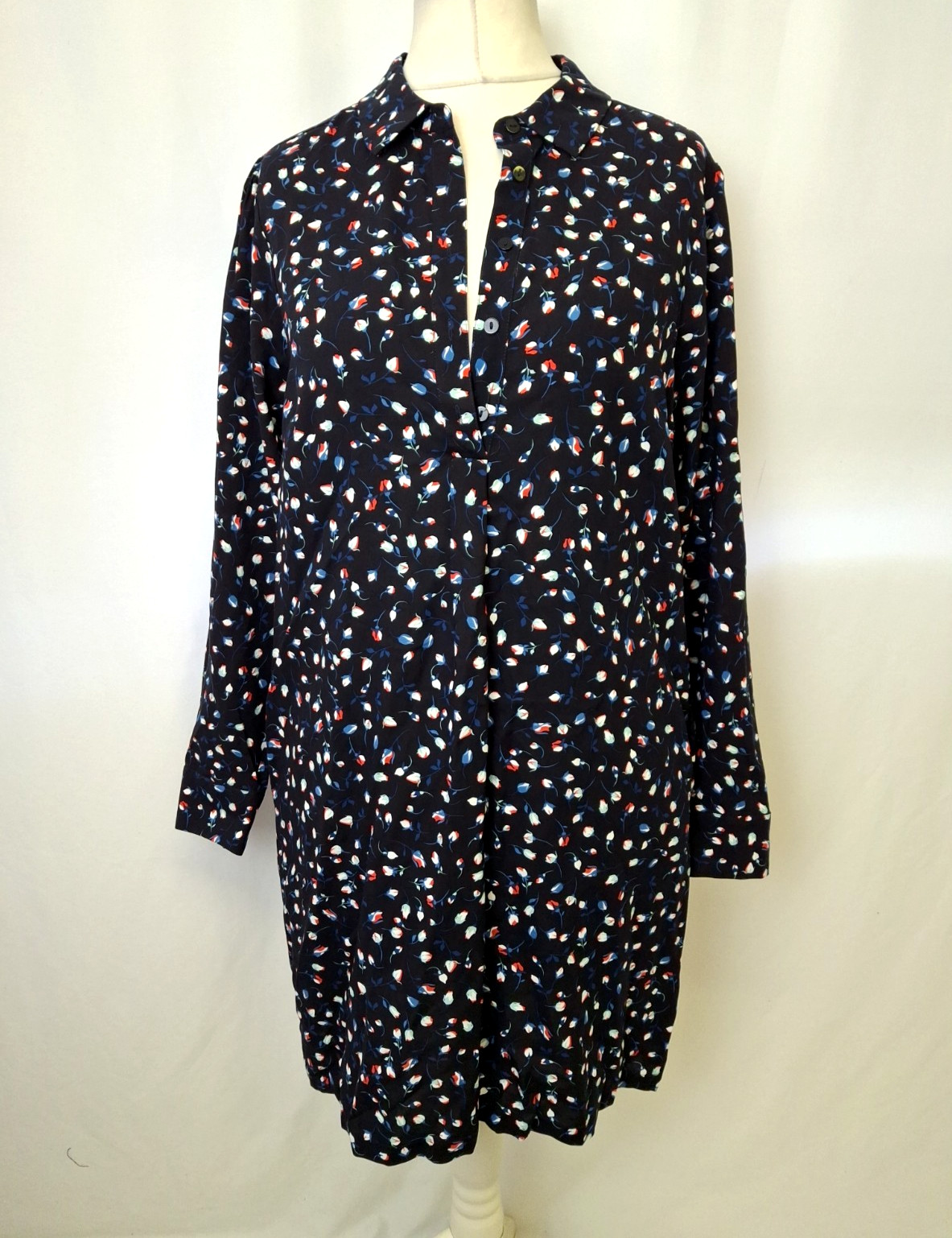 Phase Eight Alexandra Ditsy Floral Shift Dress Navy Blue Women’s UK12 NWT C6669