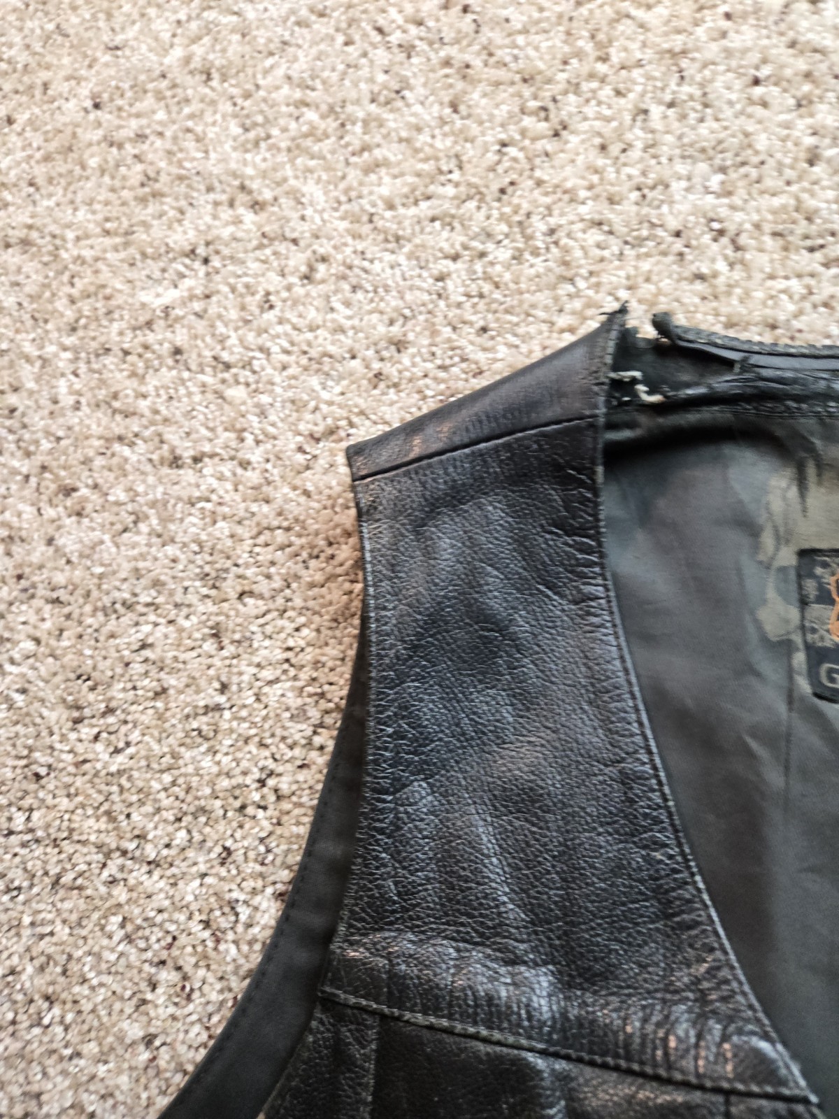 Street & Steel Gunslinger Leather Vest Mens Large Black Snap Front Lace Up