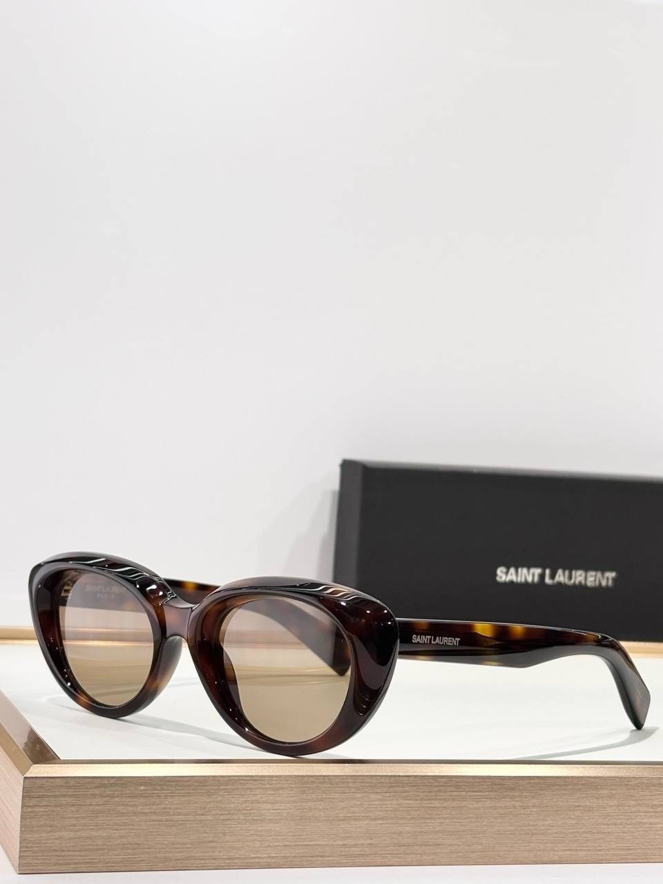 Saint Laurent SL859 Cat Eye Sunglasses Havana Beige Lens Premium Quality