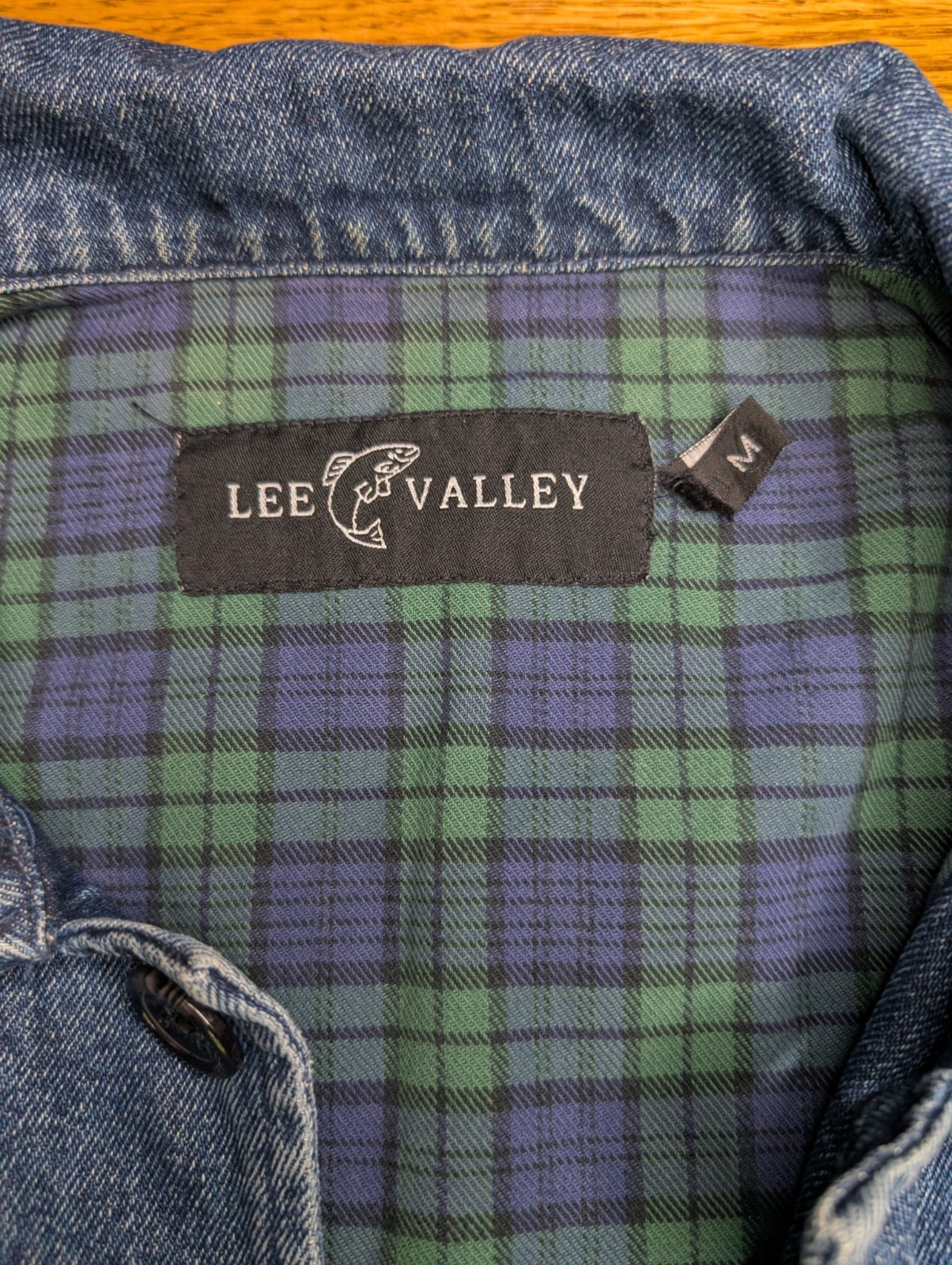 Lee Valley Men’s Denim Flannel Lined Chore Jacket Size M Made In Ireland