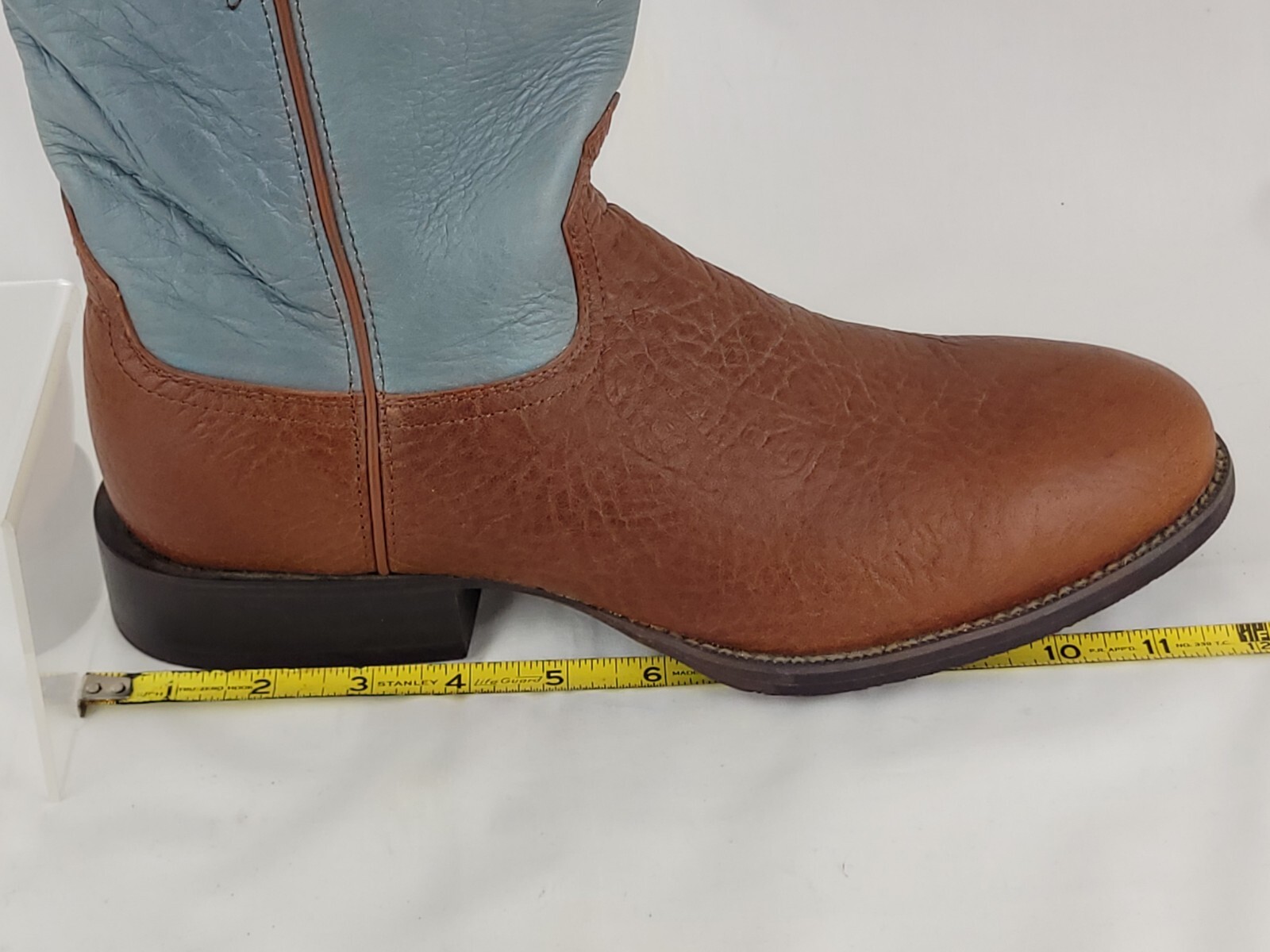 TWISTED X Brown Bullhide Blue Leather Western Cowboy Boots Mens 9.5 B (Narrow)