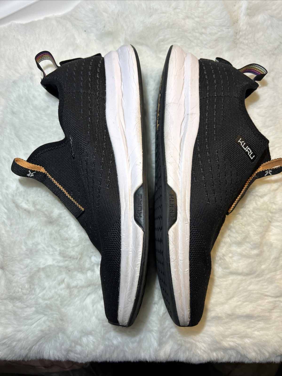 Kuru Atom Slip On Womens Size 10 Black White Athletic Walking Shoes Sneakers