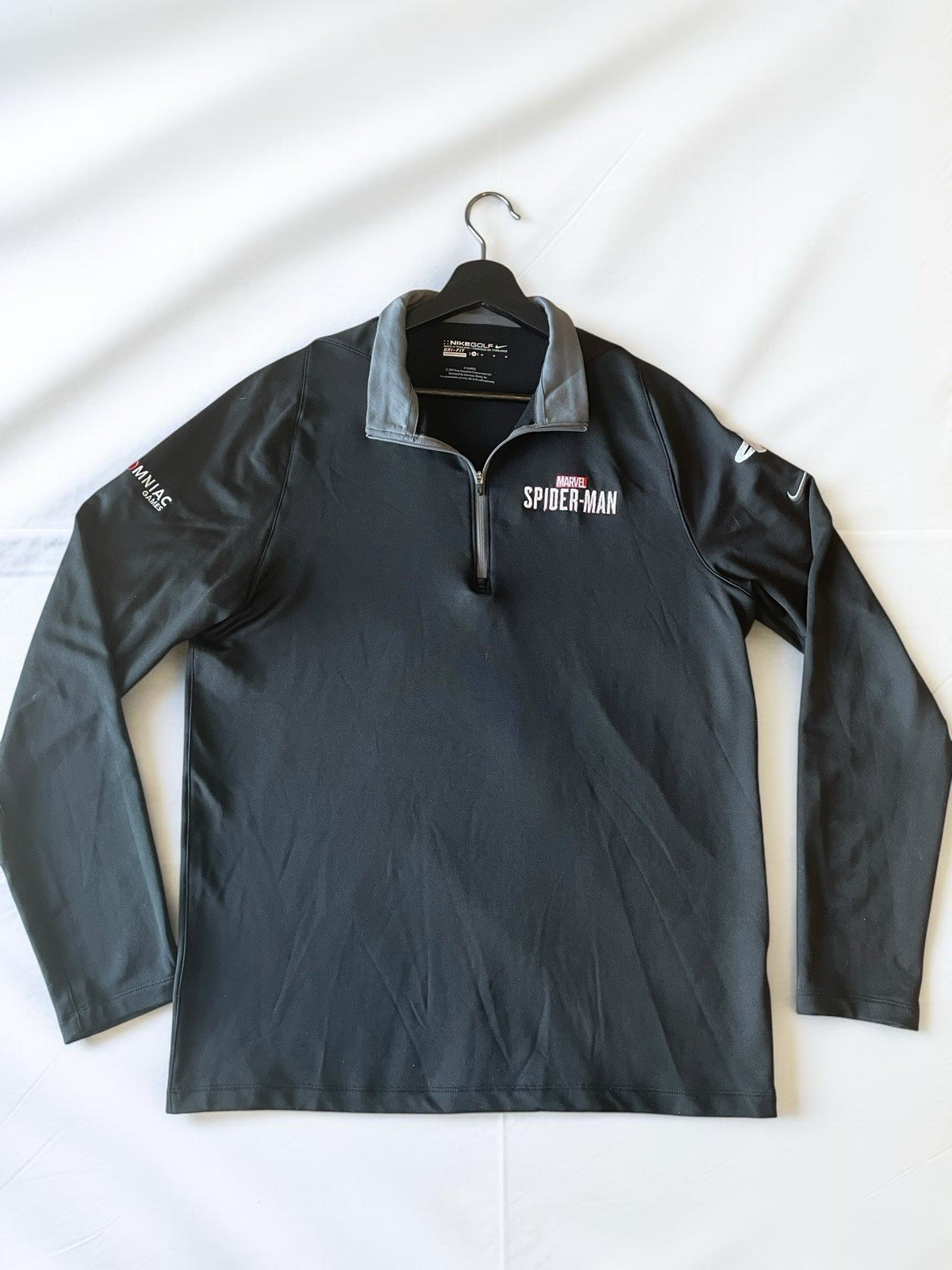 RARE Insomniac Games Spider-Man Staff Nike Pullover Mens M Playstation Dev Promo