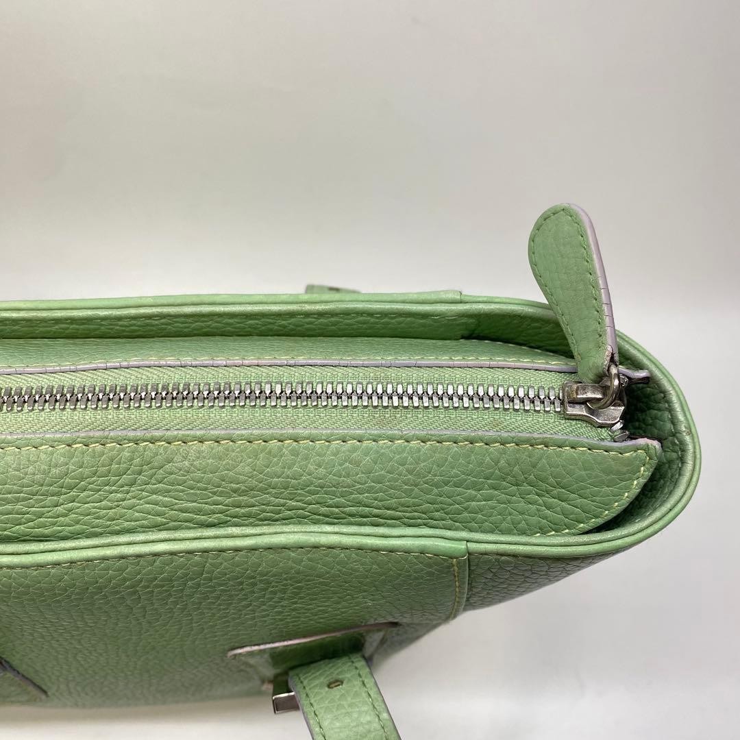 LOEWE Cenda Tote Bag Leather Handbag Green 11.4in x 9.1in x 4.3in Shoulder Bag