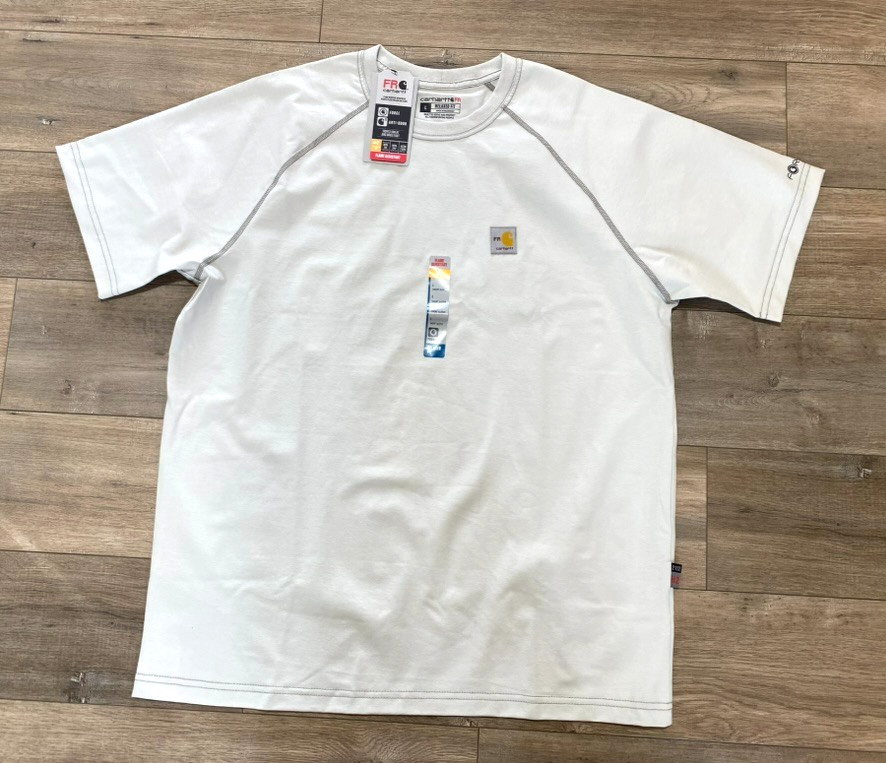 Carhartt Force FR Mens L Short Sleeve Work T-Shirt Flame Resistant Gale Gray