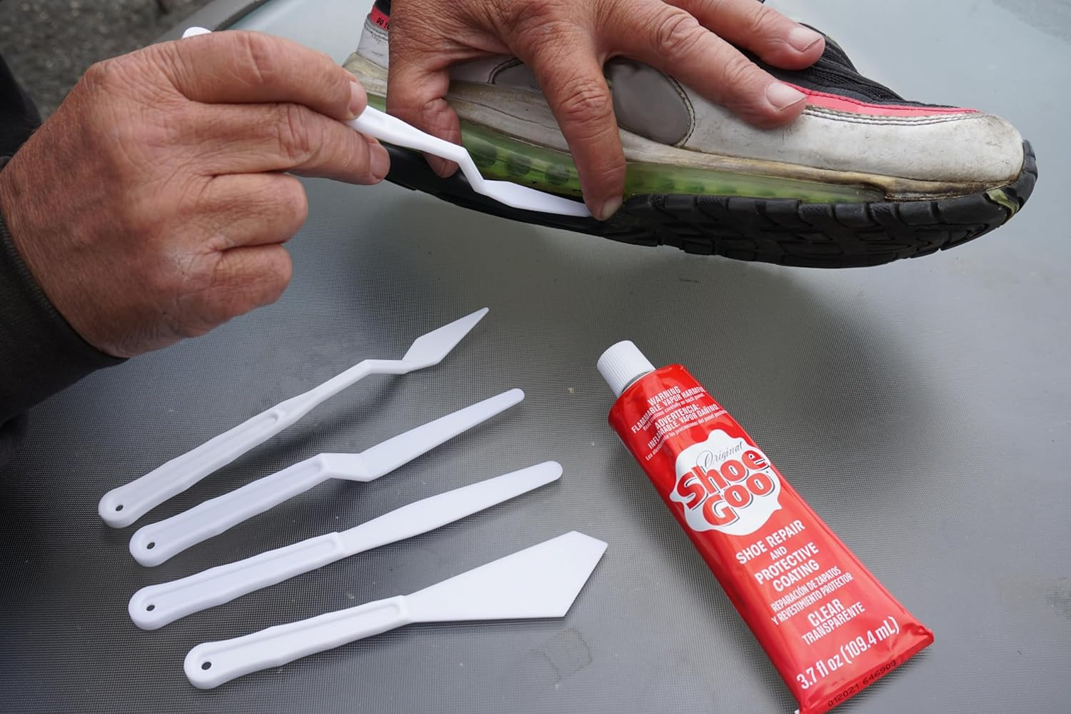 Clear Shoe Repair Adhesive Bundle: Includes 10 Snip Tip Applicators and a Set of