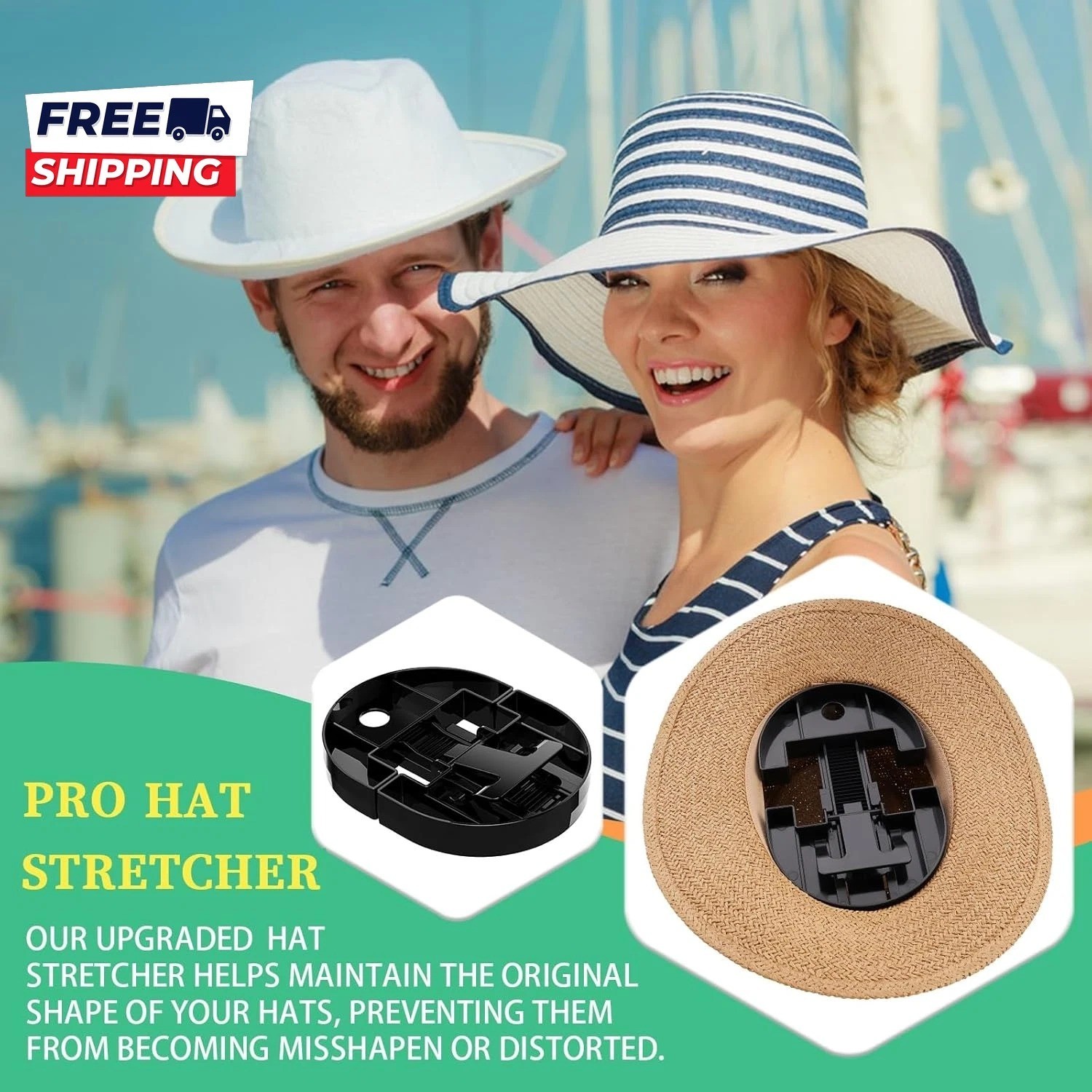 Adjustable Hat Stretcher Reshaper for Cowboy Fedora Baseball Caps Size 7-8 1/2