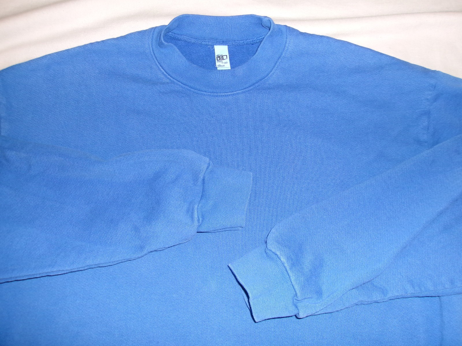 LOS ANGELES APPAREL 14 OZ HEAVY FLEECE SWEAT SHIRT LARGE BLANK BLUE USA MADE