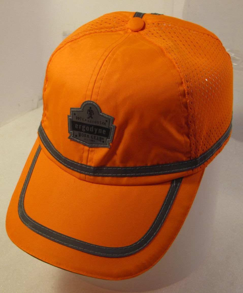 Ergodyne High Visibility Hat Mens Orange Reflective Line Summer Lightweight Cap